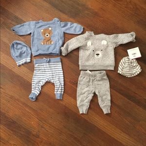 Lot of 2 Newborn 3’piece outfits